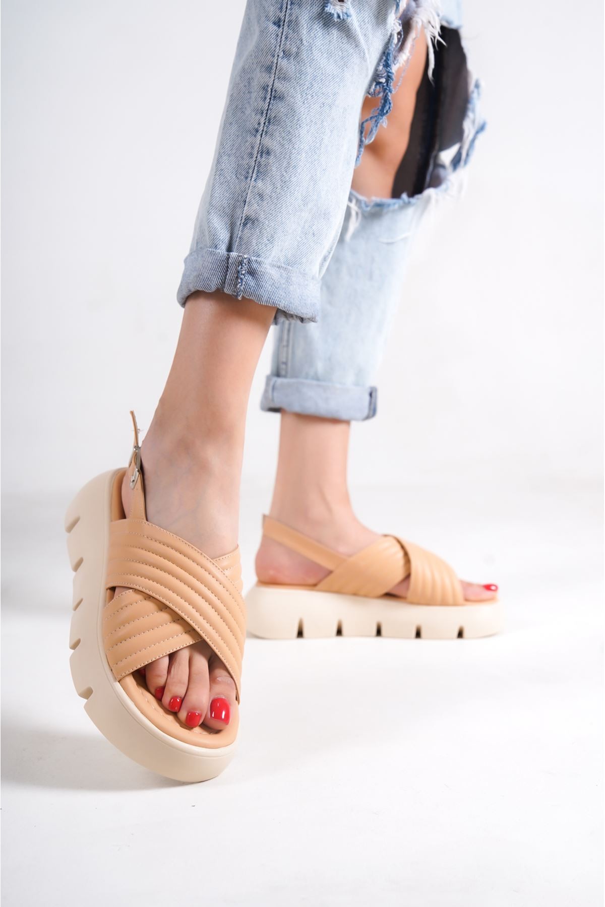 Edoria – Ranier Nude Cilt Sandalet